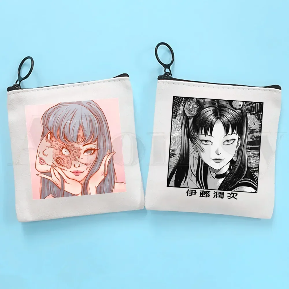 Estetyczne portfele Junji Ito Kieszeń na monety Vintage Męska portmonetka Harajuku Manga Chłopiec i dziewczynka Shintaro Kago Portfel z etui na karty