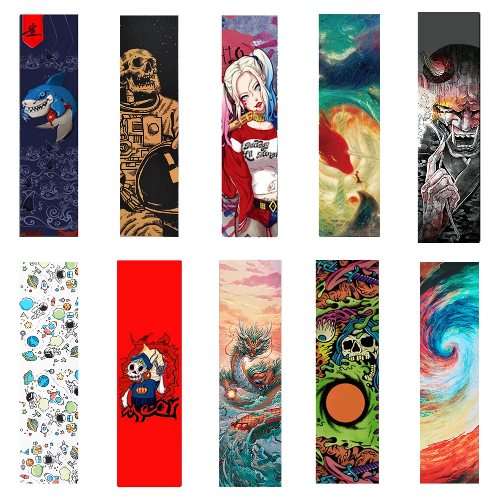 Digital Spray Emery Double Rocker Skateboard Sandpaper Scooter Skate Board Deck Grip Tape Surfboard Griptape  Longboard Abrasive