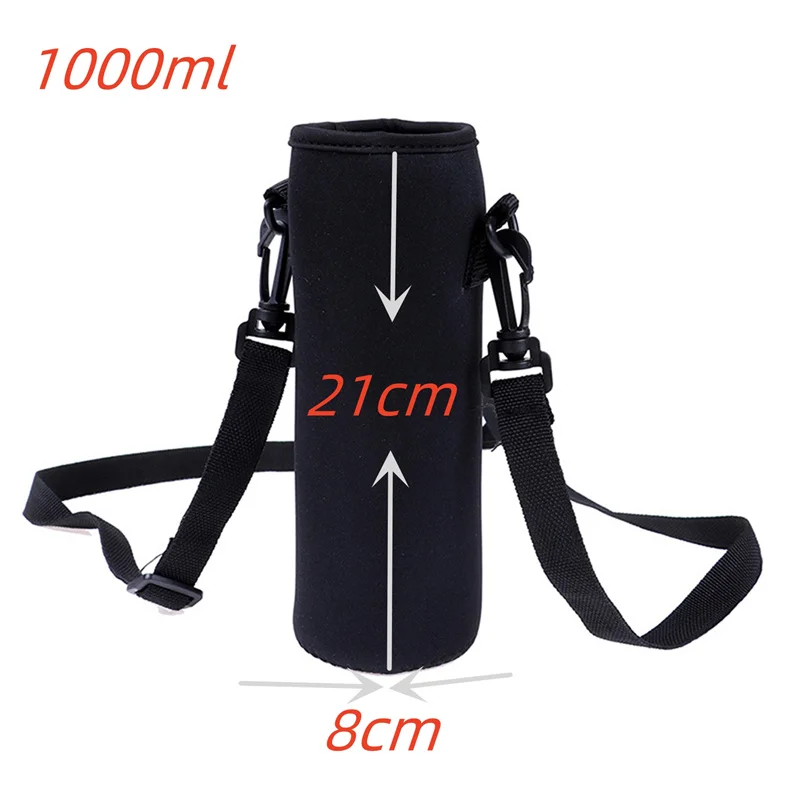 1pc 420-1500ML Sport Wasser Flasche Fall Isolierte Tasche Neopren Beutel Halter Hülse Abdeckung Träger für Becher flasche Tasse mit Riemen – Detail 6
