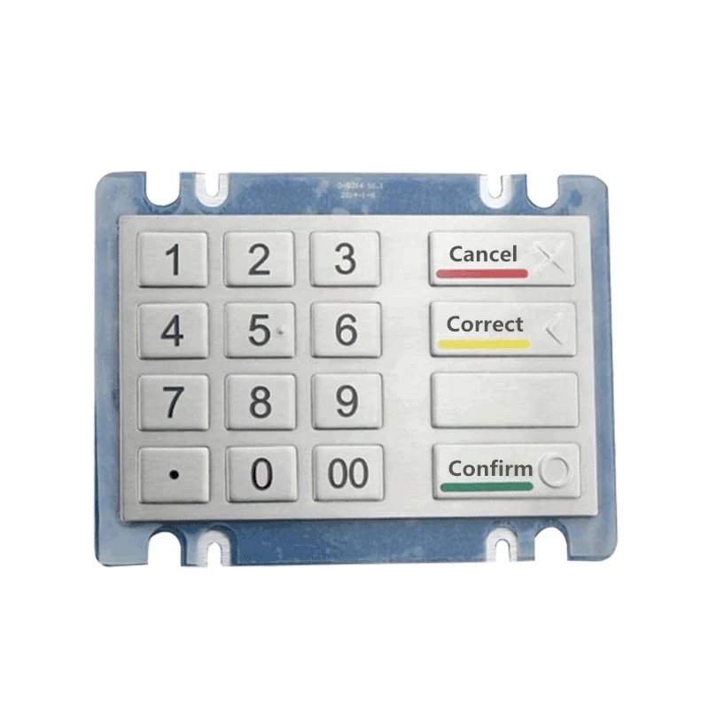 16 Key Button ATM Type Metal Keypad Ruggedised IK07 Vandal-Resistant And Waterproof IP65 Metal Numeric Keypad