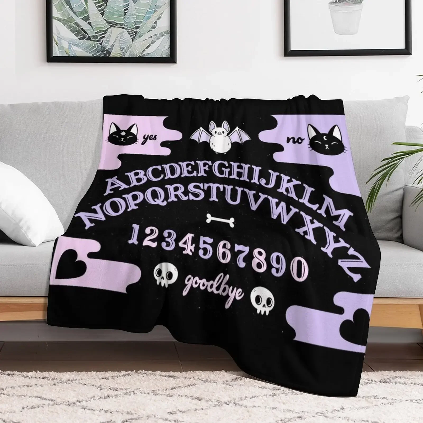 

Cute Ouija // Pastel | Nikury Throw Blanket Soft Plaid Luxury Thicken Soft Plush Plaid Blankets