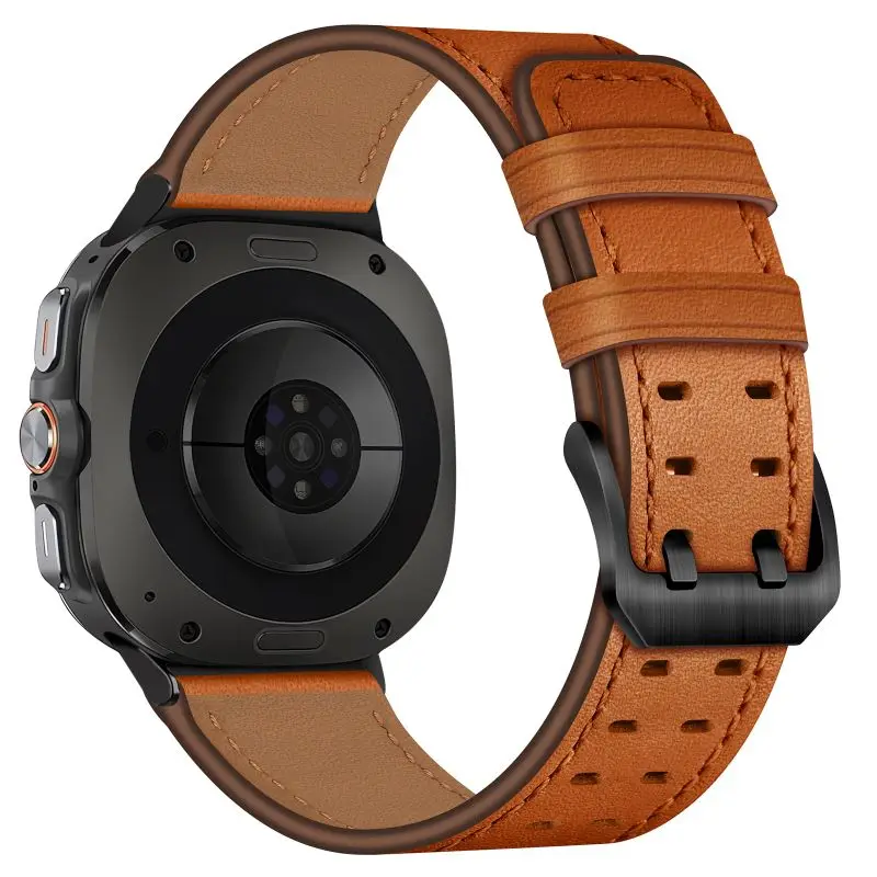 Leather Band for Samsung Galaxy Watch Ultra 47mm Smartwatch Top Grain Genuine Leather Strap for Galaxy Watch 7 Ultra Wristband