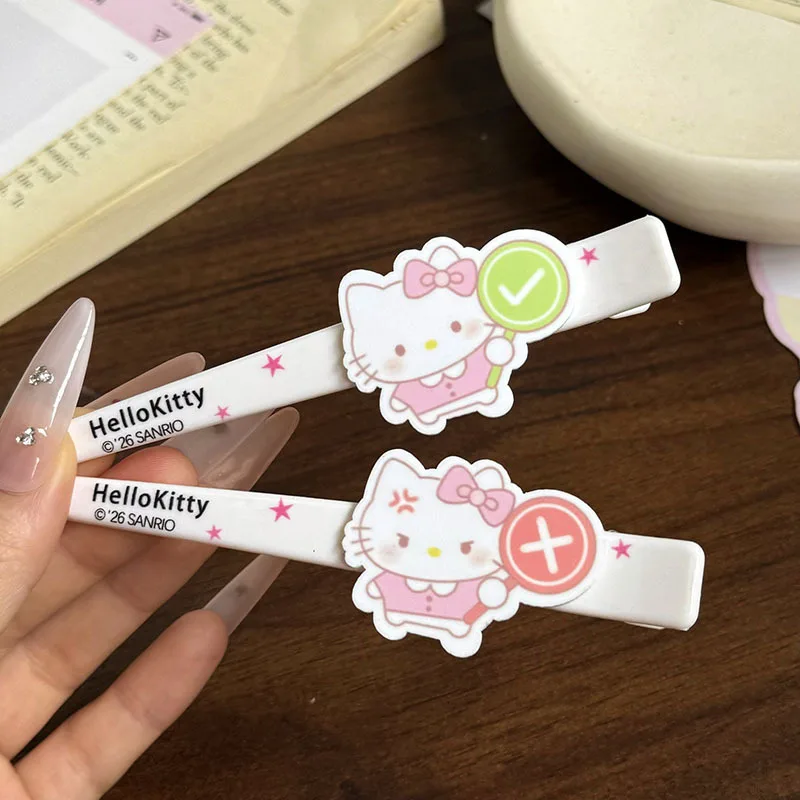

2Pcs Hello Kitty Hair Clip Cute Cartoon Pink Hairpin Girls Fashion Barrettes Bangs Clip Women Hair Accessories Jewelry Gifts