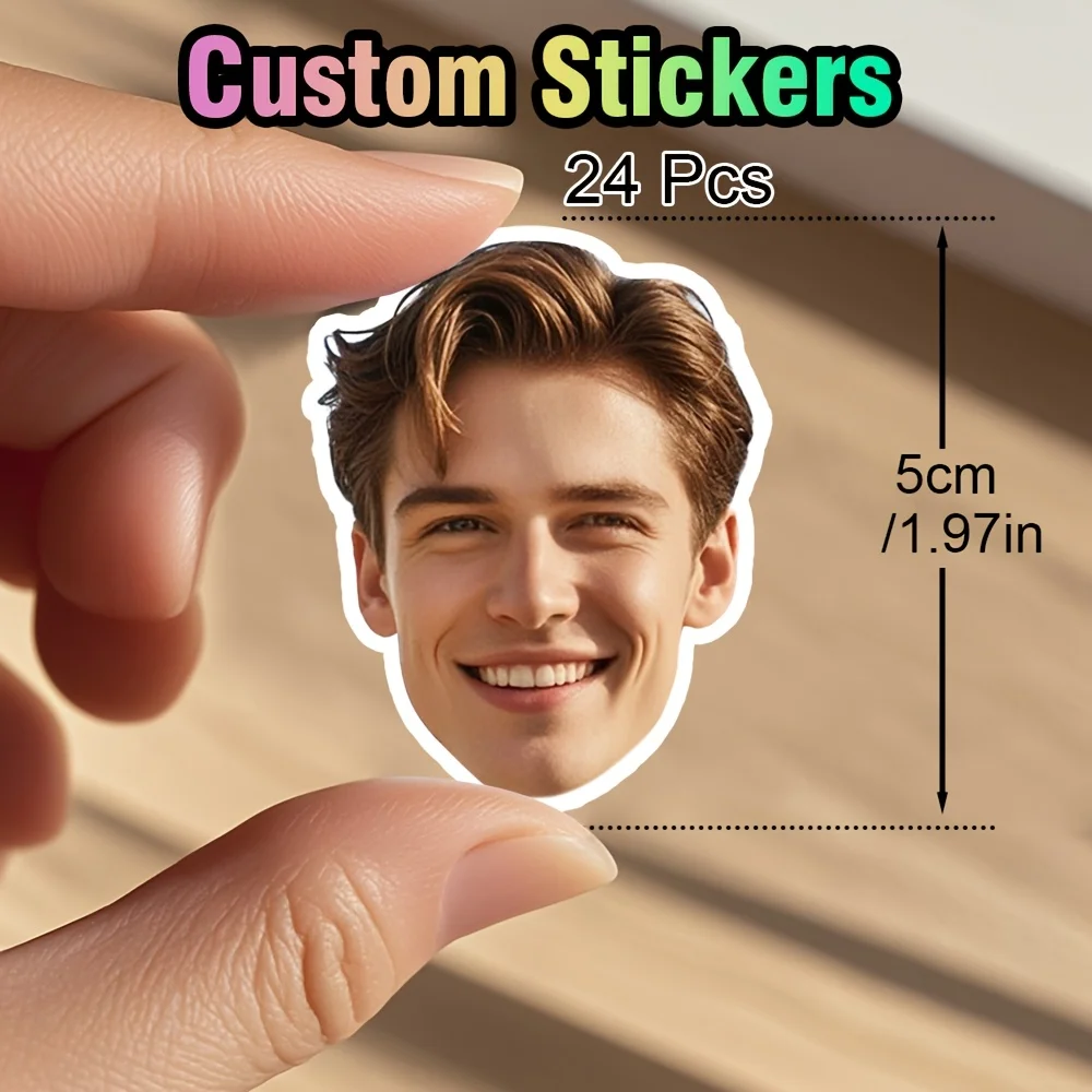 Customized PVC Personal Portrait Stickers for mobile phones, laptops, drinking glasses,watertight etc., office decoration