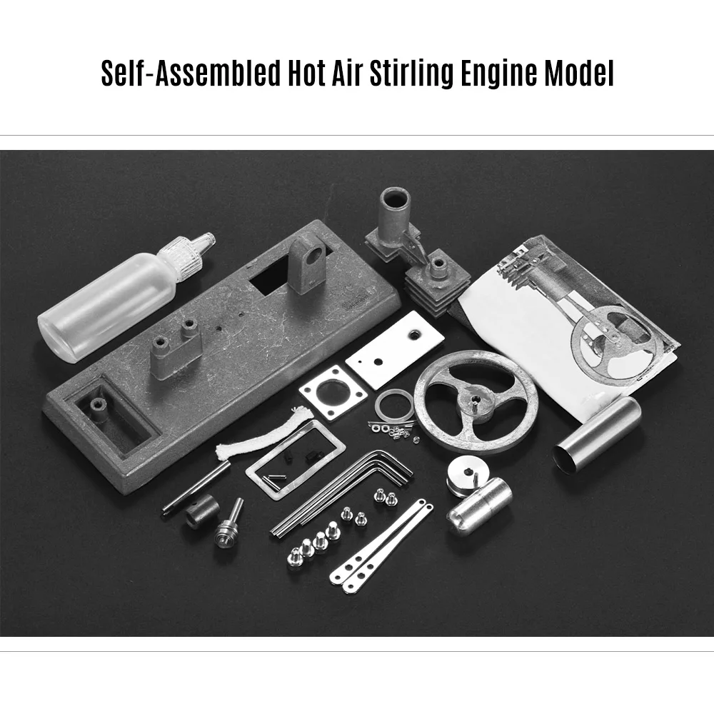 

Mini Hot Air Stirling Engine Model DIY Kit Experiment Educational Self-assembly mini stirling engine model