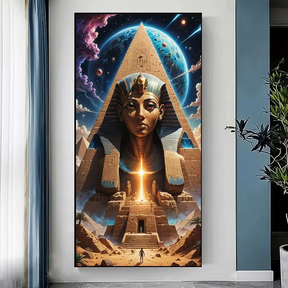 Queen Pharaoh Diamond Painting Cross Stitch Egyptian Godness Bastet And Anubis God Cat Full Large Diamond Mosaic Rhinestones