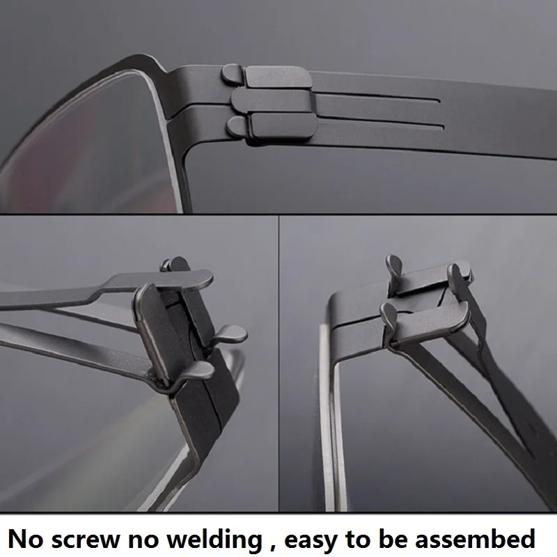 Screwless Men's Pilot Sun Glasses Frame Ultra Light Metal Full Frames Myopia Eyeglasses Optical Eyewear Germany Brand Designer image 6