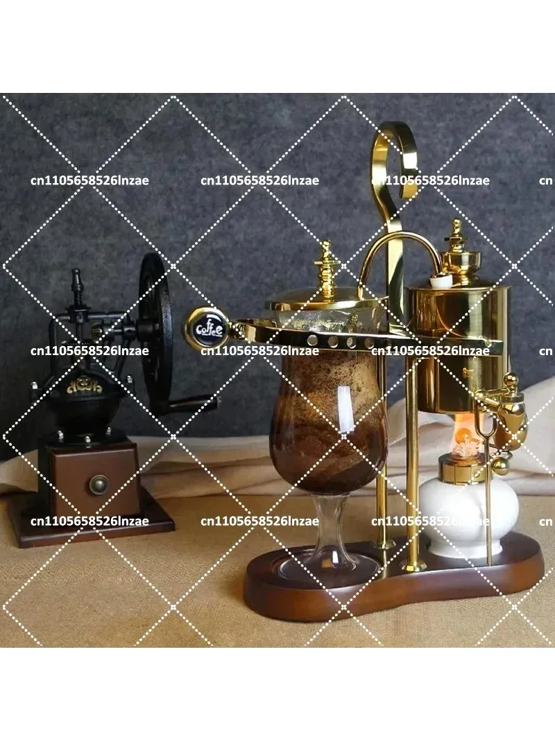 Vintage Style Home Coffee Maker Pot Belgian Royal Coffee Machine Set Siphon Drop Coffee Pot Manual Grinder