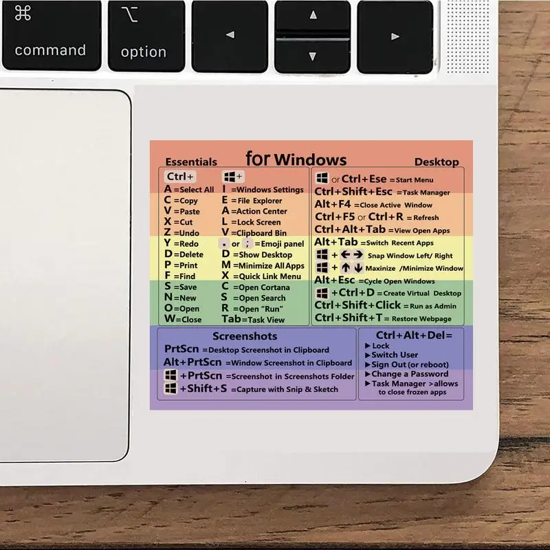 Windows PC Macc Reference Keyboard Shortcut Stickers Word Excel Keyboard Shortcuts adhesive for Windows OS Macbook sticker