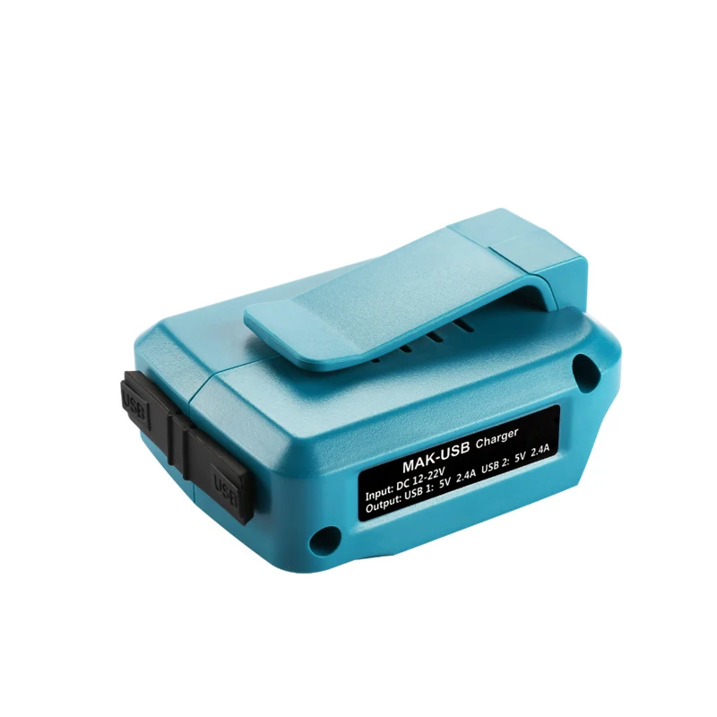 Chargeur de batterie à double convertisseur USB pour Makita ADP05, 14.4V/18V, Lion, avec projecteur LED, lampe de poche extérieure