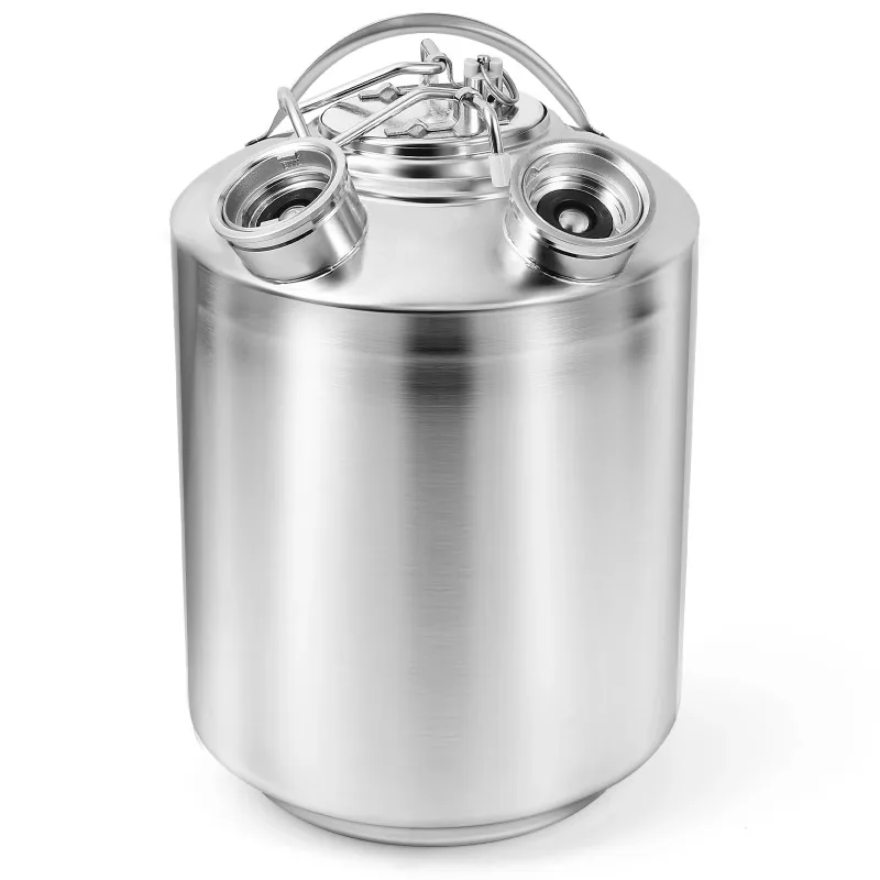 

Stainless Steel 5 Gallon Cleaning Barrel with 2D Coupler for Beer Line Cleaner 19L Beer Barrel Line Cleaning Kit