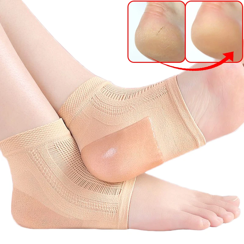 Silicone Heel Protector Mesh Gel Half Short Socks Feet Care Repair Cushion Pads Moisturizing Anti-wear Foot Cover Tools