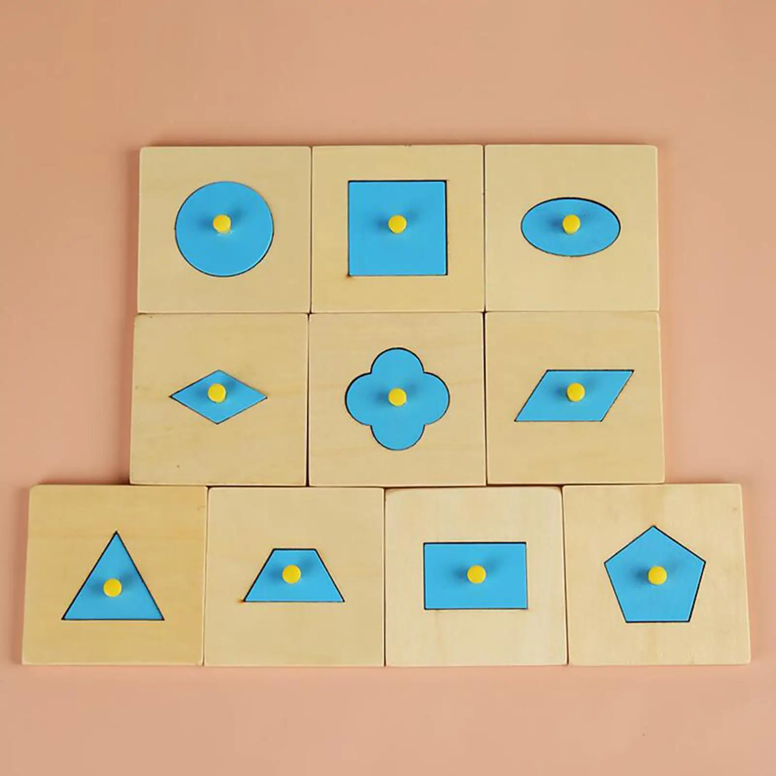 Montessori Multi Shape Wooden Puzzle Toy Geometric Shapes Matching Toy