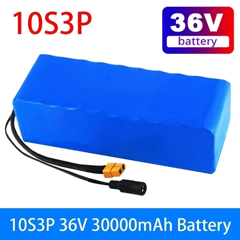 10S3P 36V 30Ah 30000mAh 18650 Lithium Battery Pack 600W, for Modified Bikes Electric Vehicle Battery