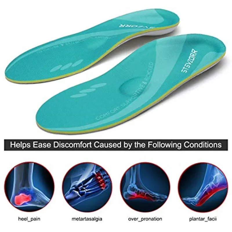 Plantar Fasciitis Flat Feet Arch Support Orthotic Insoles,Relief Heel Pain Sport Orthopedic Insole Men Women Sneaker Sole Insert