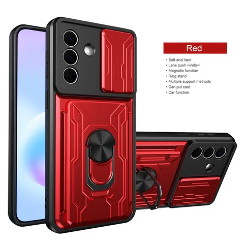 Heavy Duty Armor Mobile phones Case For Samsung galaxy A57 A37 A17 A56 A36 A26 A16 A55 A35 A15 A54 A14 Slide Lens Protect Cover