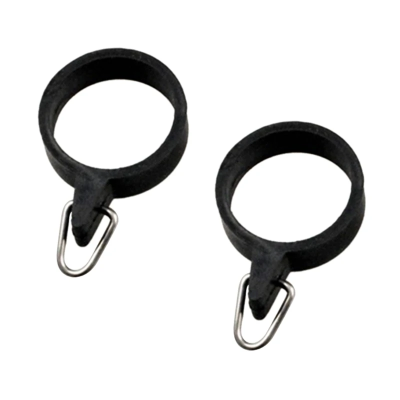 10 Pcs Rubber Rings Metal Holder Elastic Fishing Rod Hook Keeper Secure Holder