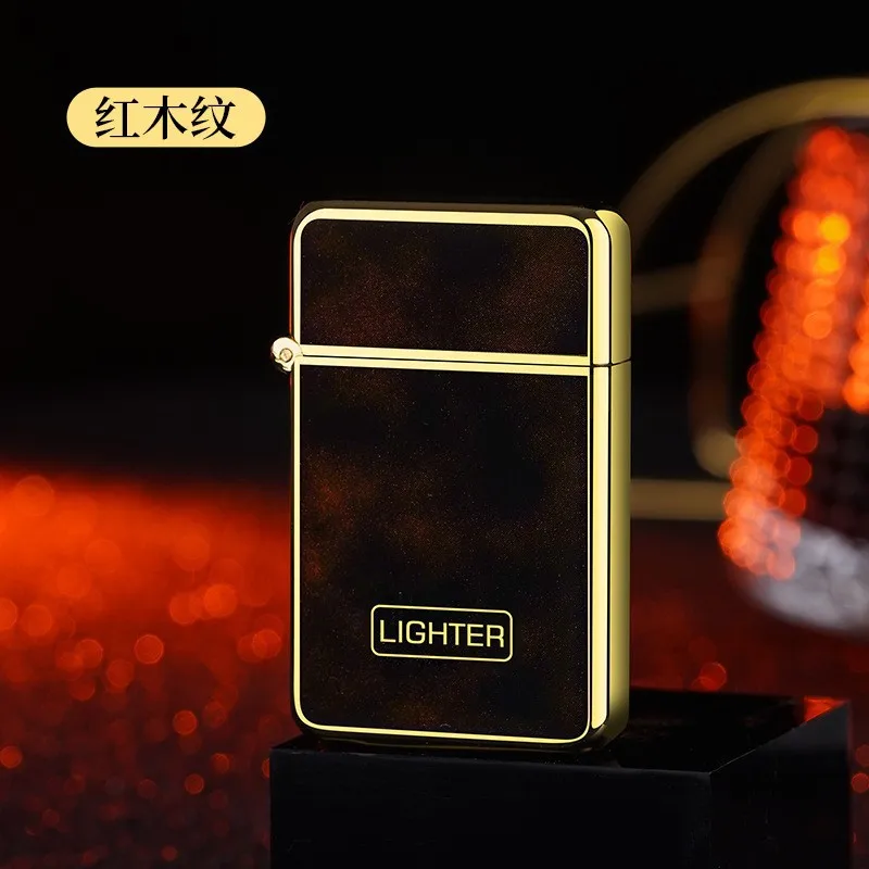 New Red Jet Flame Lighter Luminous Inflatable Butane Gas Windproof Lighters Strong Powerful Cigar Torch Lighters for Smoker Gift