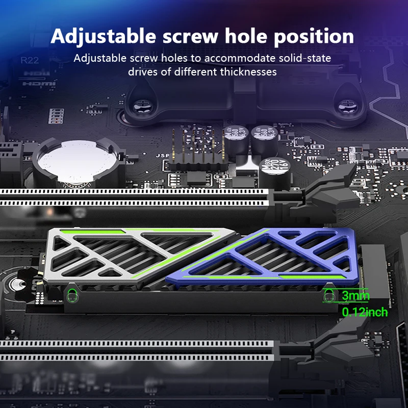 

Dazzcold M.2 SSD-радиатор 2280 NVMe NGFF из магниево-алюминиевого сплава для ПК, эффективный охладитель с термопрокладкой