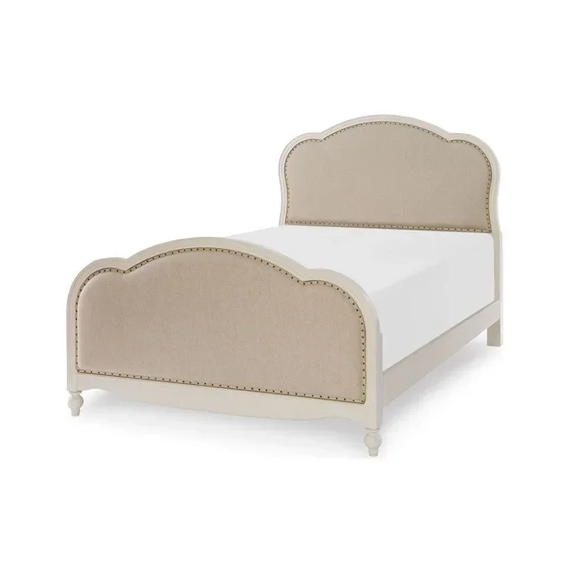 Solid wood bed high back 1.51.8 meters double princess  children's retro old wedding