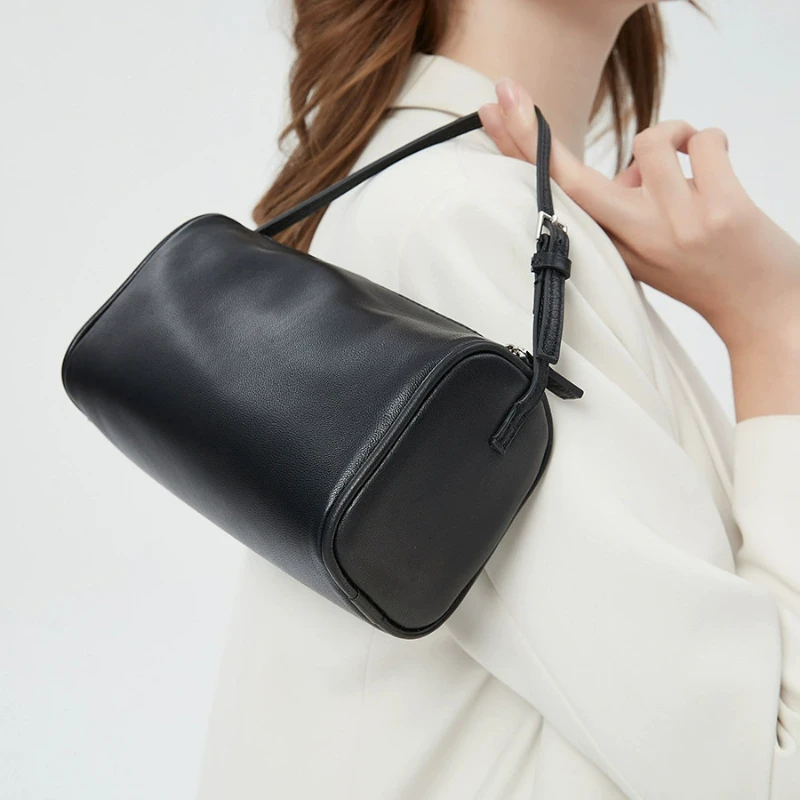 

High quality niche design genuine leather crossbody bag mini handbag square pencil case bag