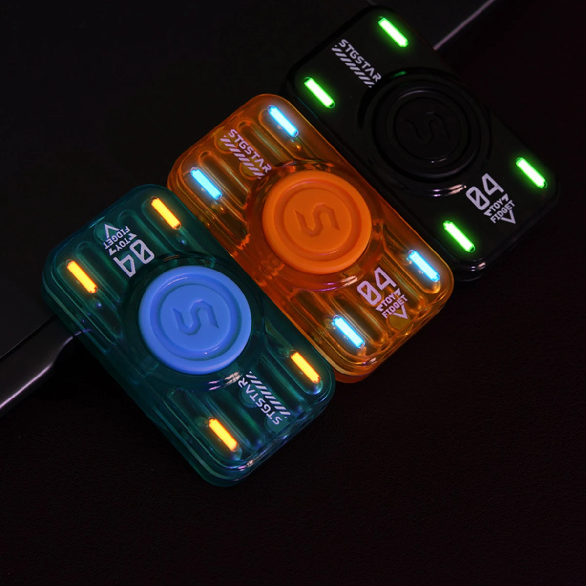 EDC Magnetic Push Slider Fidegt Screw Ratchet Toy Translucent Luminous Slider Anxiety Adult Stress Relieving Toys Fidget Spinner