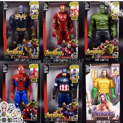 Figuras de acción de los vengadores de Marvel, muñecos de superhéroes de Pvc de 30cm, Endgame, Capitán justicia, sonido Led, regalo para niños