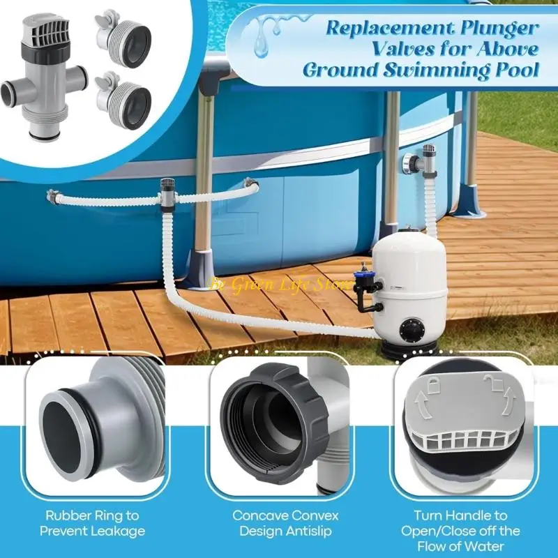 مجموعة محولات تحويل مضخة حمام السباحة M7DF وصمامات الغطاس مناسبة للخراطيم الملولبة #2