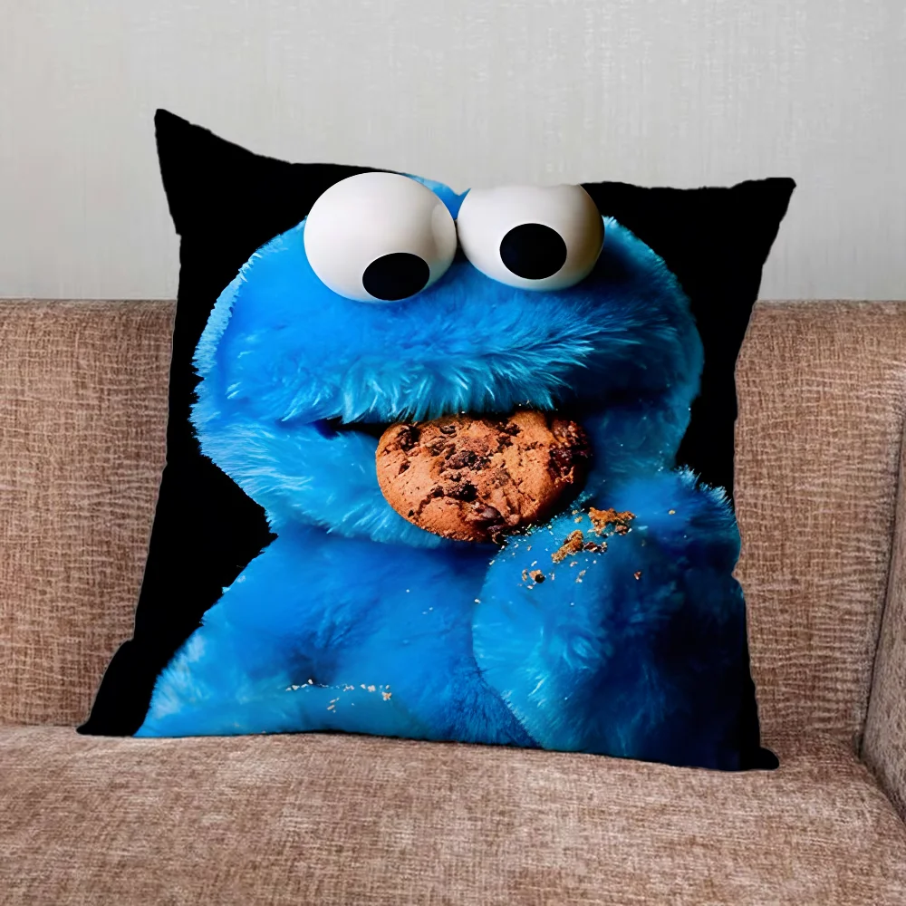 Funny C-Cookie-M-Monster Pillow Case For Home Bedroom Car Office Decoration Living Room Sofa Cushion Cover Suitable