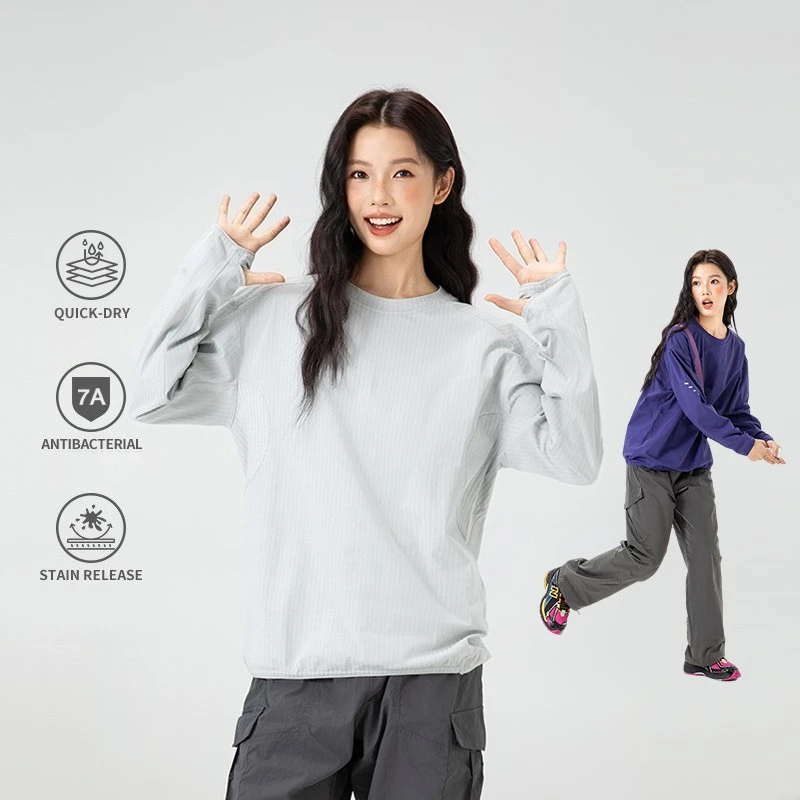 Unisex Long Sleeve T-Shirt Solid Color O-Neck Basic Top Autumn Casual Slim Fit Tee for Men Women