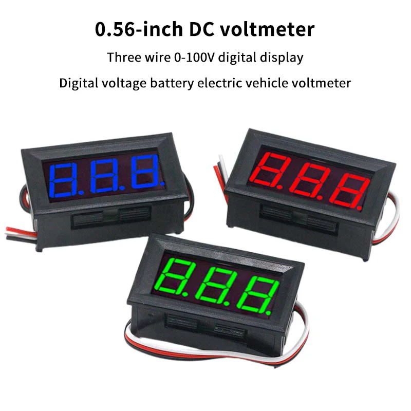 Dual Digital Volt Gauge DC 100V 10A, Voltmeter Ammeter for Motorcycle Car E-bike