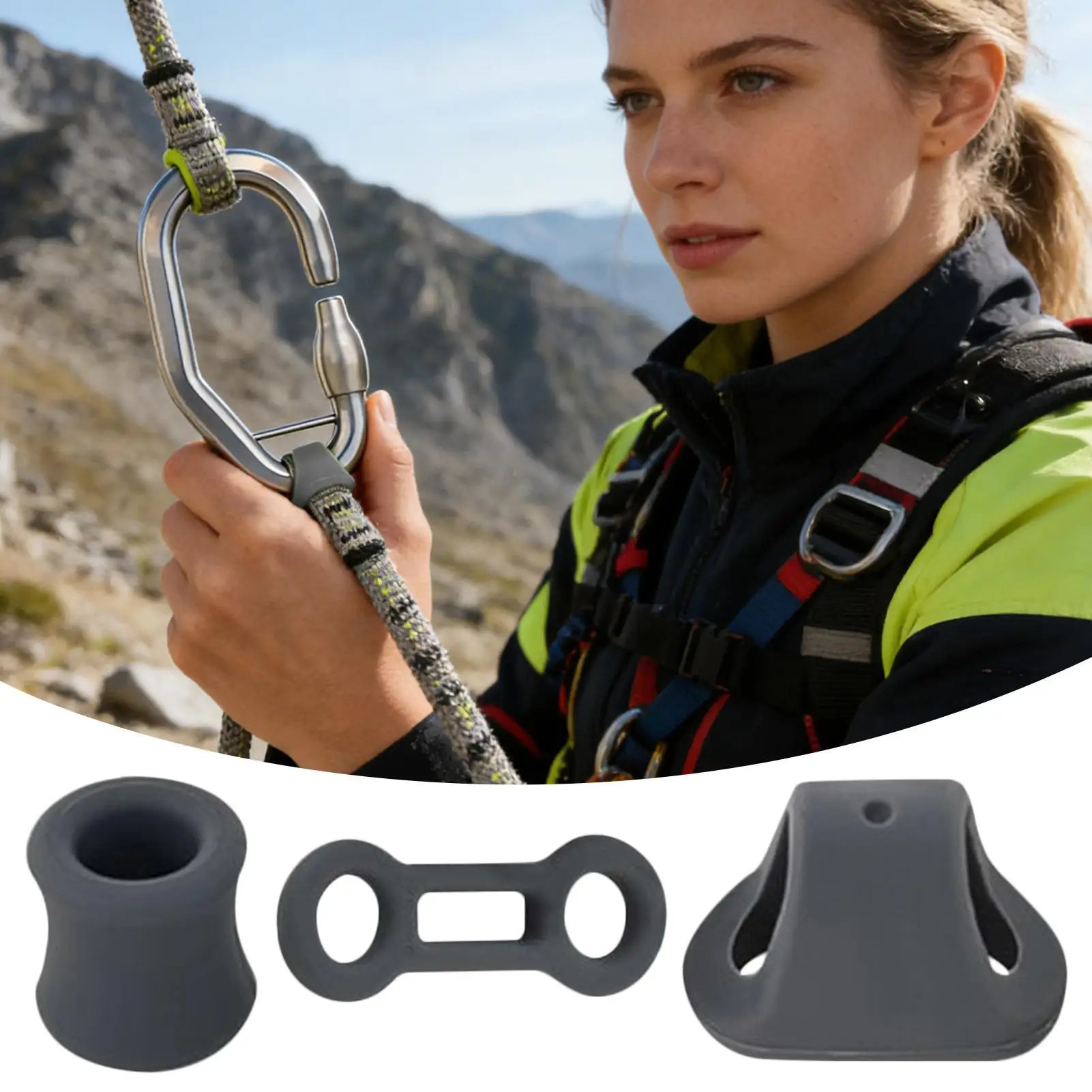 حلقة تسلق لتحديد المواقع من السيليكون شديدة التحمل، حلقات تسلق تحديد المواقع، أدوات قفل لـ Rappelling