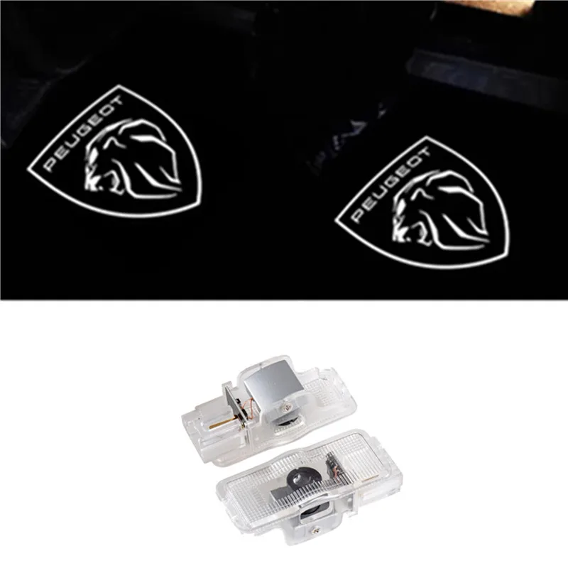 2Pcs LED Car Door Projector Welcome Lamp Ghost Shadow Light Accessories For PEUGEOT 307 308 508 408 RCZ 206 306 207 208 406 5008