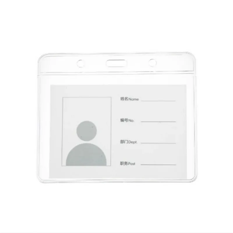 Porte-carte d'identité transparent pour employé, étui porte-badge nominatif, étui de protection de manchon de permis de travail, carte de passe, 5 pièces par ensemble