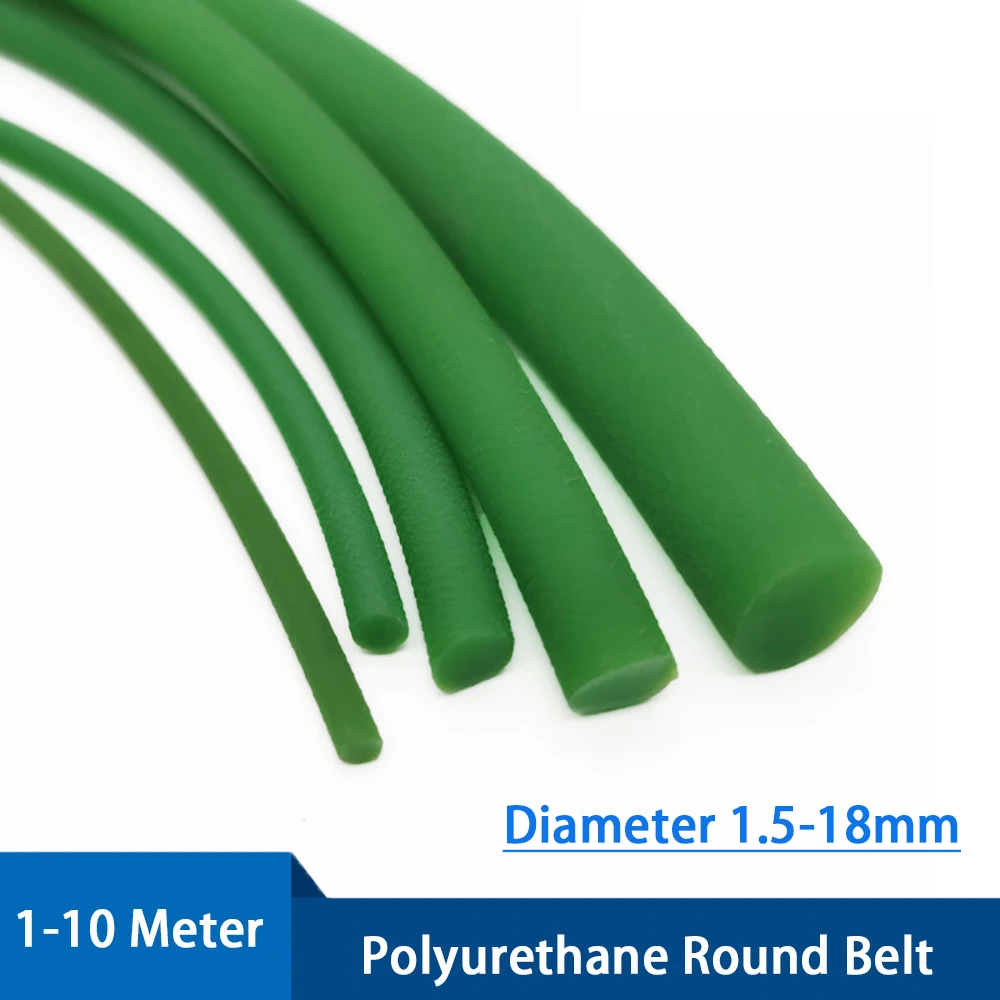

1.5-18mm Round Conveyor Drive Belt PU Green Rough Surface Transmission Belts Meltable Cord Conveyor Drive Belting
