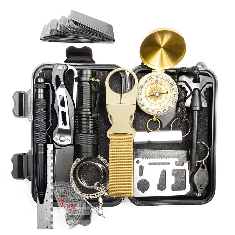 

A3 Outdoor Equipment Survival Treasure Box Survival Tool Set Multifunctional Field First Aid Box SOS Emergency Supplies