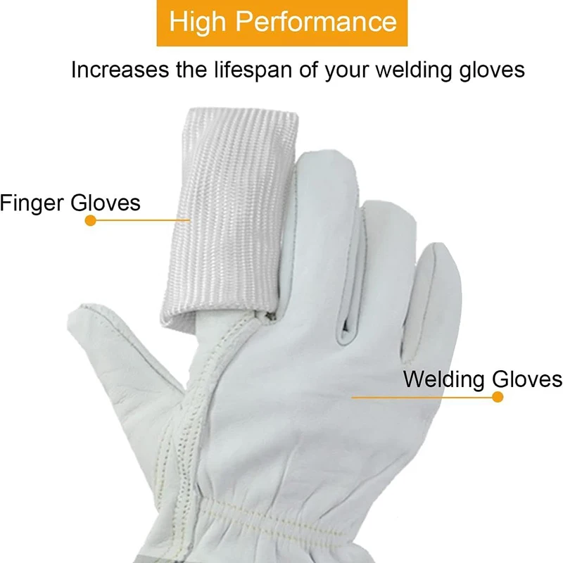 TIG إصبع الحرارة درع TIG إصبع حماة نصائح الكبار قفازات لحام واجب محبوك بإحكام لطيف طول قابل للغسل قابل للتعديل