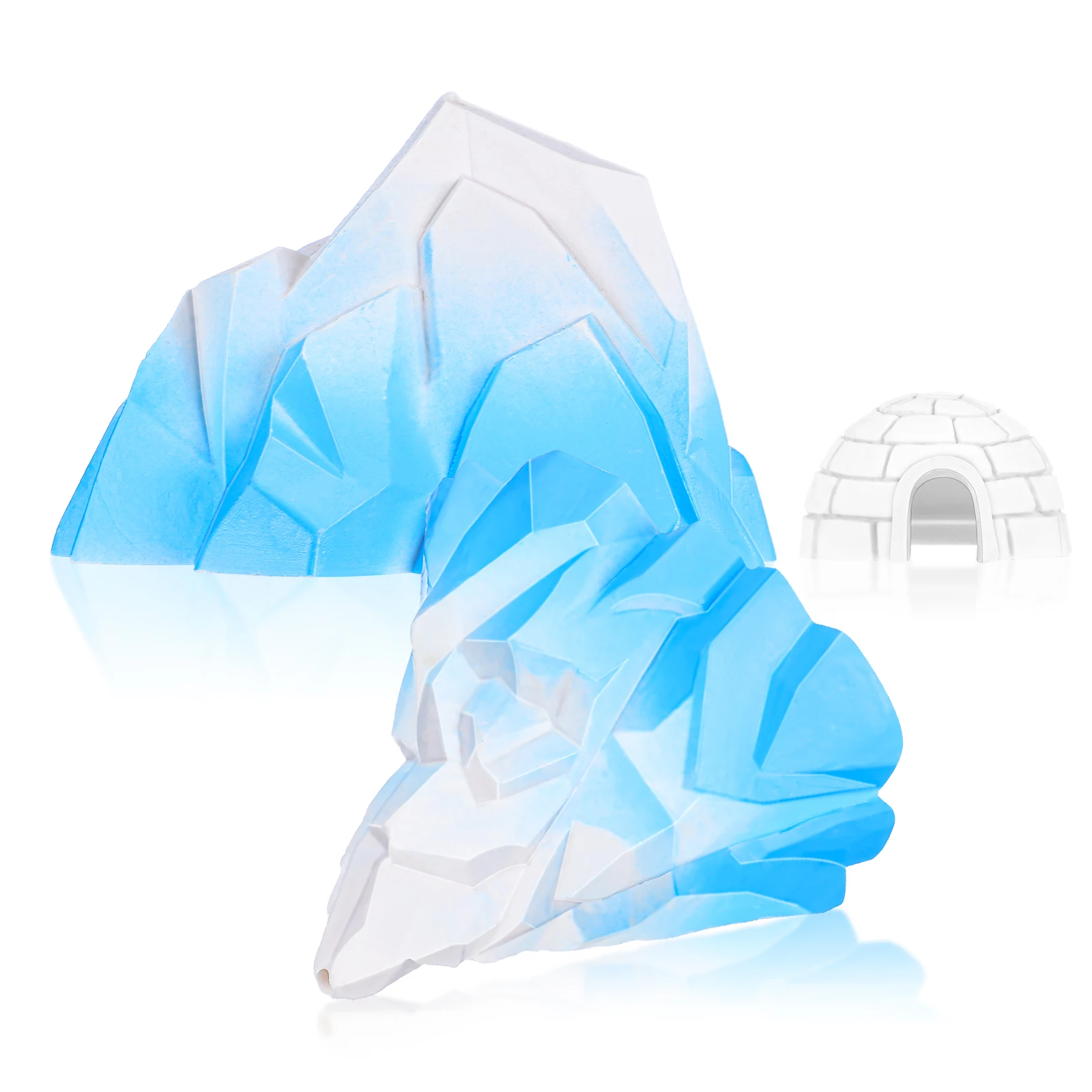 

3Pcs Arctic Mini Iceberg Decor High Detail Glacier Igloo for Micro Landscape Terrarium Winter Theme Display