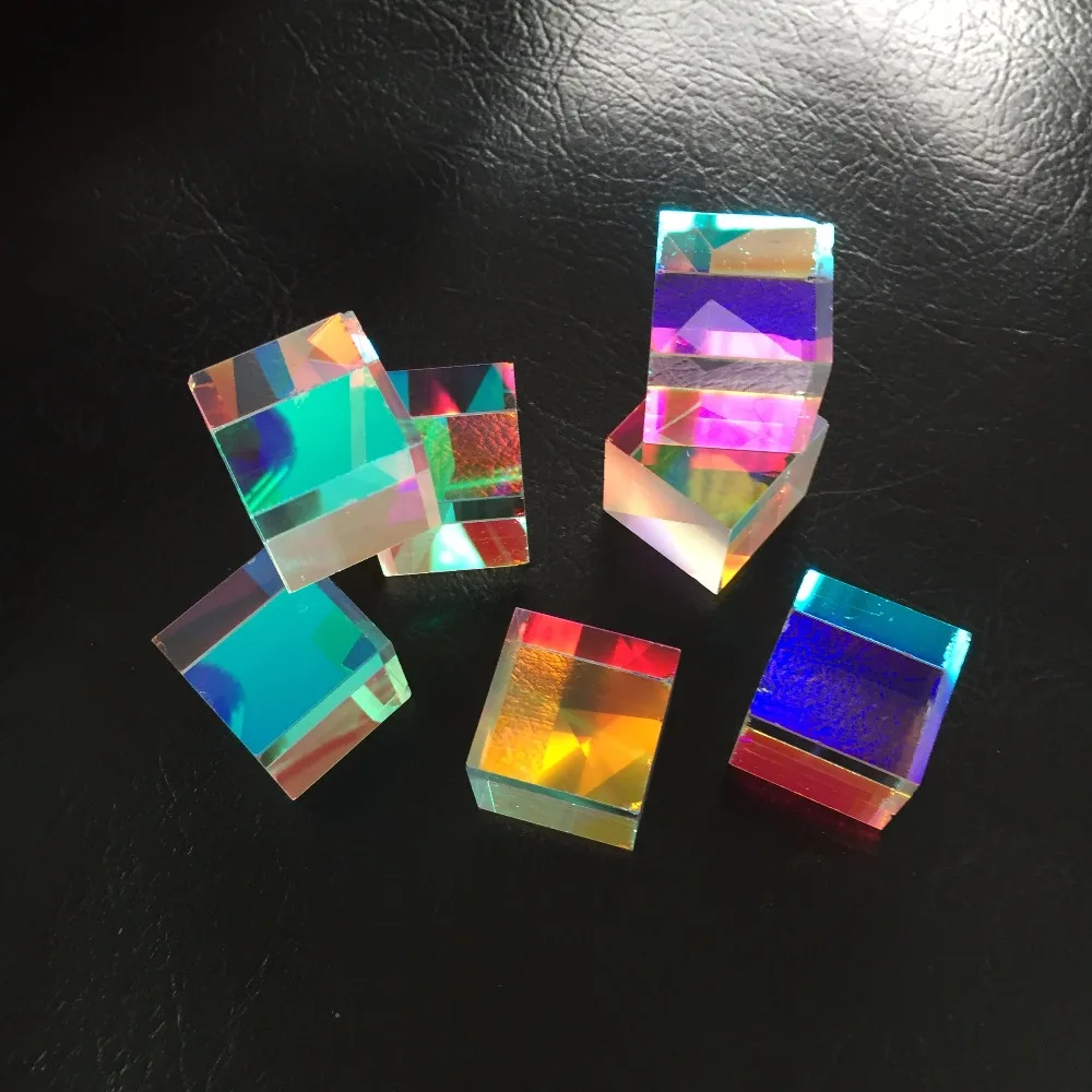 4 PCS 2.2X2.3cm DIY Defective X-Cube Prism Cross Dichroic Prism RGB Combiner Splitter for Party Home Decoration