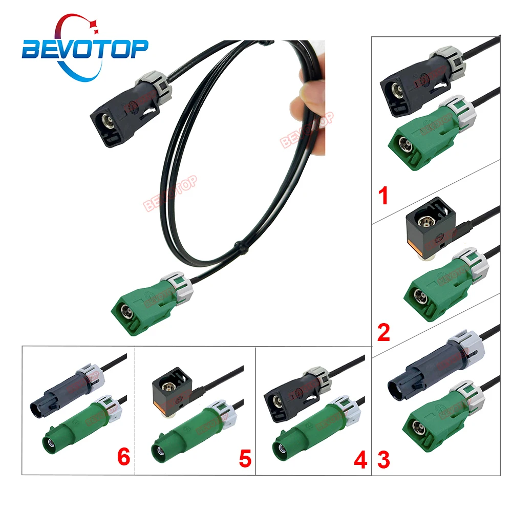 1PCS Waterproof Fakra Code A to WP Fakra Code E Male / Female Connector RG-174 Fakra Jumper BEVOTOP Wire Harness Video Line