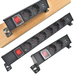 Portable PDU Power Strip Desktop Office Desktop Countertop Meeting Room Outlet Standard Power Socket With 2USB 5V 2.1A