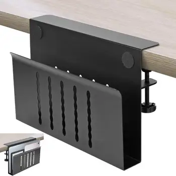 Scaffale da appendere laterale da scrivania Scaffale da scrivania con morsetto Tablet Organizzatore di archiviazione per computer Vassoio da supporto verticale per laptop sospeso da scrivania