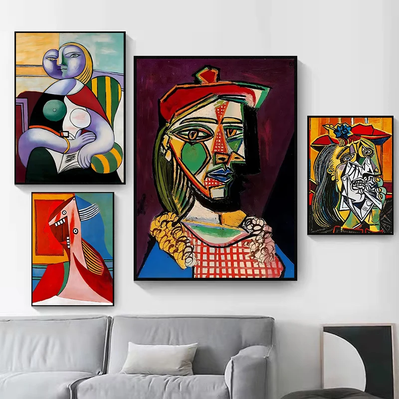 Famous Picasso Canvas Painting Abstract Figure Poster Prints Wall Art Pictures for Living Room Home Decoration