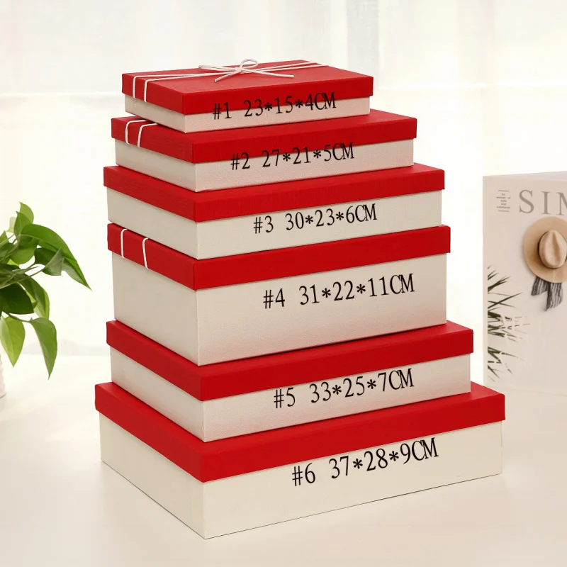 Custom Scarf Box Red Box Clothing Box Printed Box Top and Bottom Cover Solid Color Box Business Bo