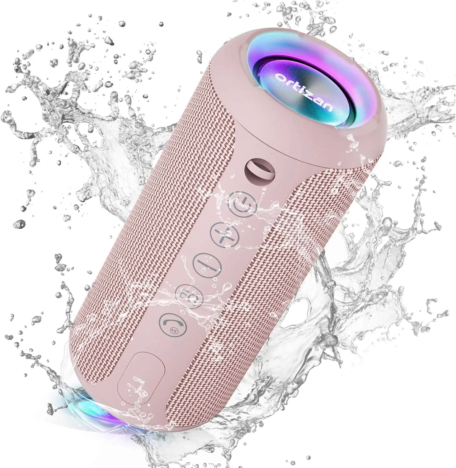 Ortizan X10 Tragbarer Bluetooth-Lautsprecher, IPX7 Wasserdicht, Kabellos, Kräftiger Klang und Tiefer Bass, TWS-Kopplung, 30 Stunden Spielzeit, für Zuhause/Party/Outdoor/Strand