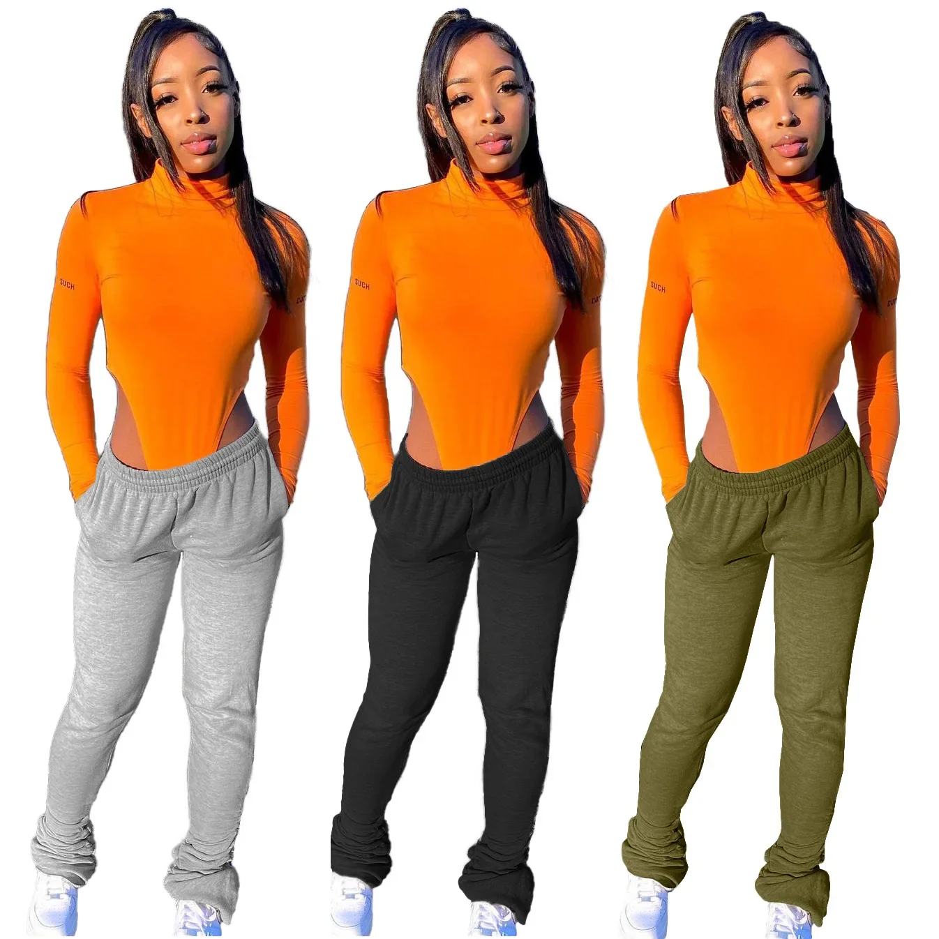 Fashion Women's Pants New Autumn Casual Hot Selling Clothing Plus Velvet Fabric Sports Casual Stacking Pant for Women