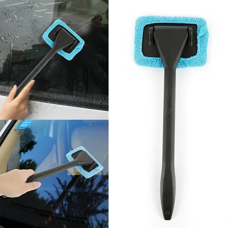 Car Window Cleaner Brush Kit Windshield Cleaning Wash Tool Inside Interior Auto Glass Wiper With Long Handle Car Accessories