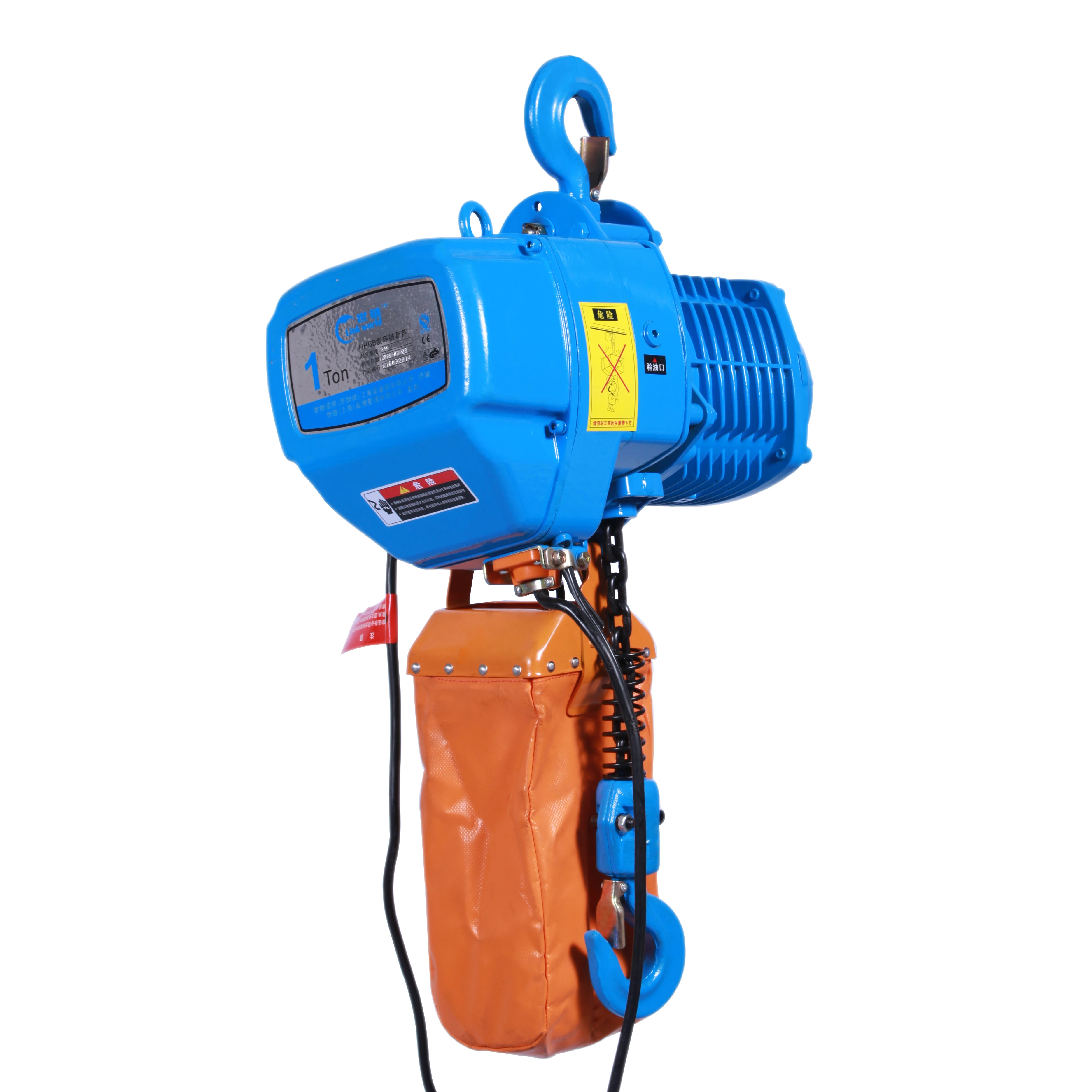 CE Certification 1ton 2ton 3ton 5 Ton HHBB Motor Trolley Type Electric Chain Hoist with Hook