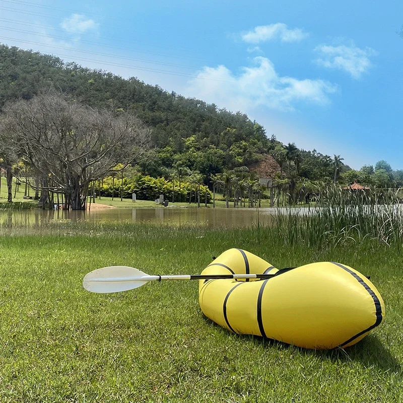 Wear-resistant 1-person Ultra-light PVC Kayak Inflatable Fishing Boat