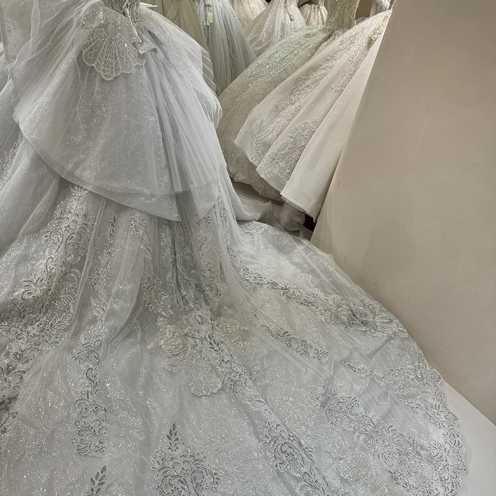 Vestido de novia personalizado con cuentas y cristales exquisitos, vestido de novia sin tirantes, cola de corte, плаajtе сudenдебное Bride Br